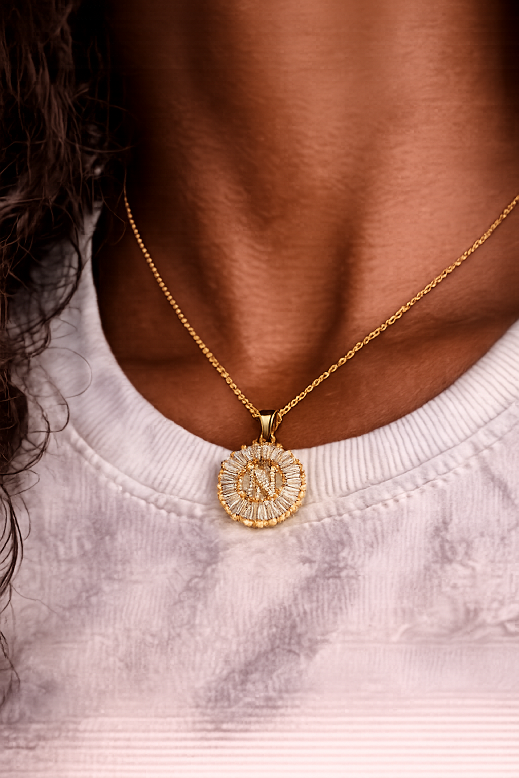 Luxe Initial Halo Necklace