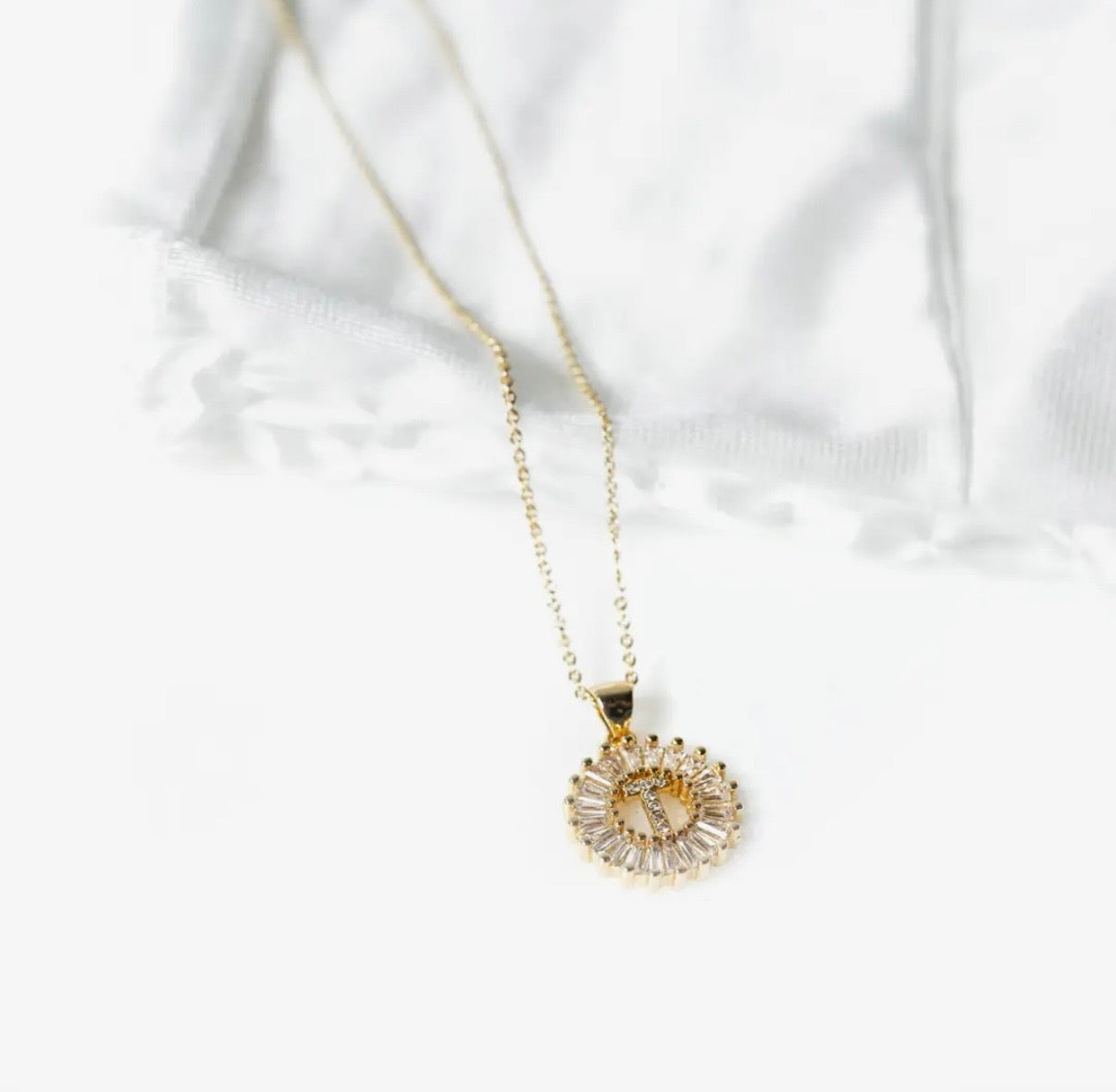 Luxe Initial Halo Necklace